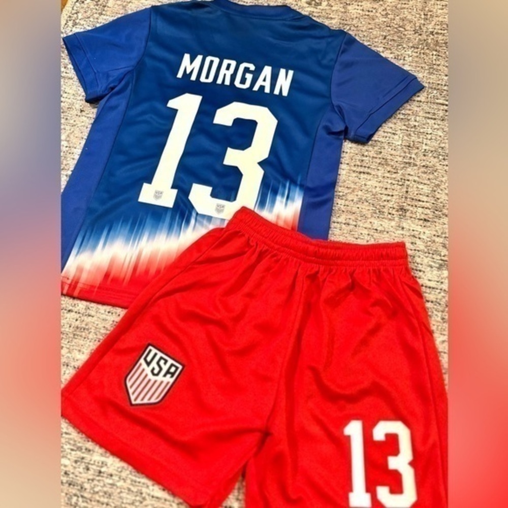 Alex Morgan 13 Soccer Jersey Size 4T-5T Toddler 2 Piece Set